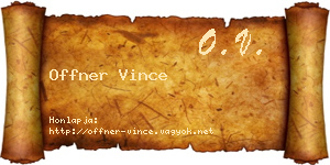 Offner Vince névjegykártya
